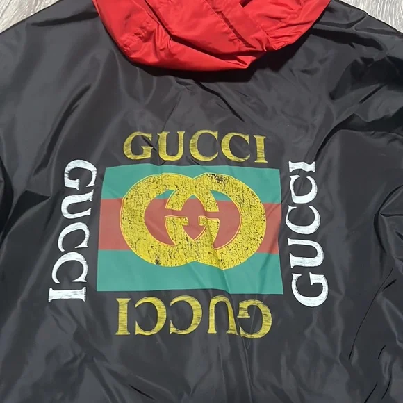 Men's Gucci Box Logo Nylon Windbreaker Jacket